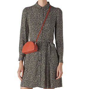 Whistles Autumn Floral Mini Shirt Dress  - Size 14